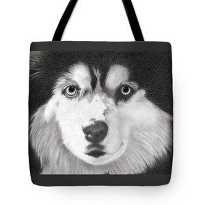 Siberian Husky Tote Bag, Husky Tote, Husky Mom Gift, Husky Lover, 13"x13"